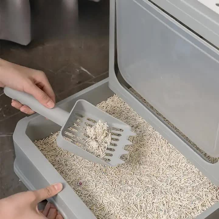 Top-Entry Cat Litter Box with Drawer-Enclosed Design, Yellow image 2