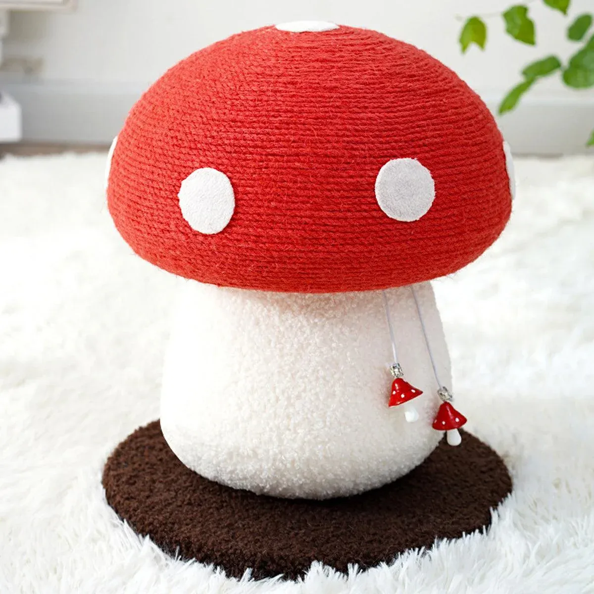 Red Mushroom Cat Climbing Frame Vertical Scratching Post Board Pet Furniture image 10