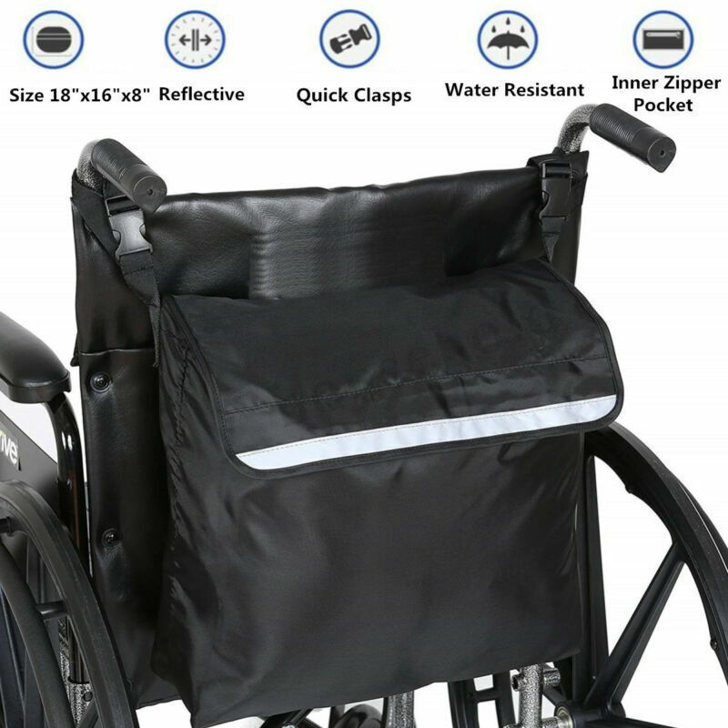 Wheelchair Pouch Wheelchair Bag Waterproof Large Wheelchair Accessories Bags to Hang…