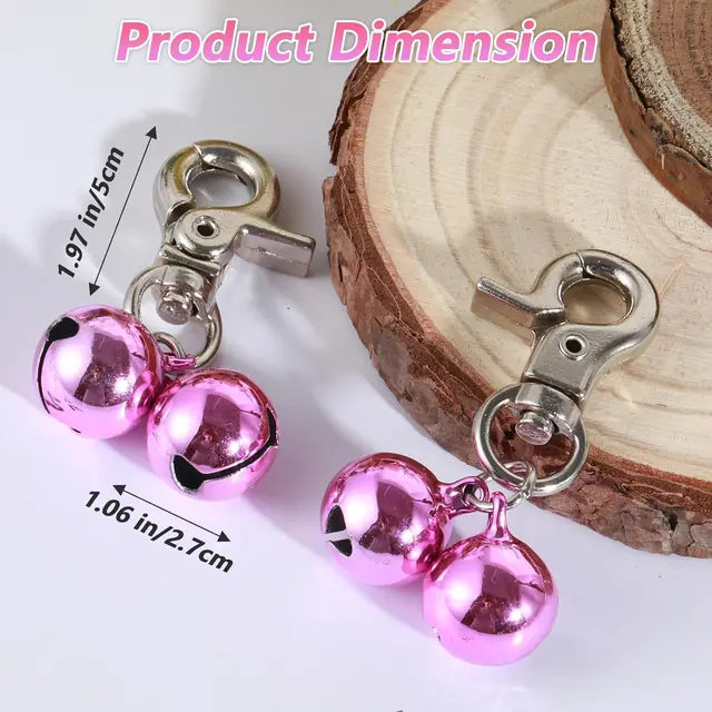 2 PCS Pet Bells for Collar Small Bell for Dog Cat Collar Bells Only Loud…, Purple