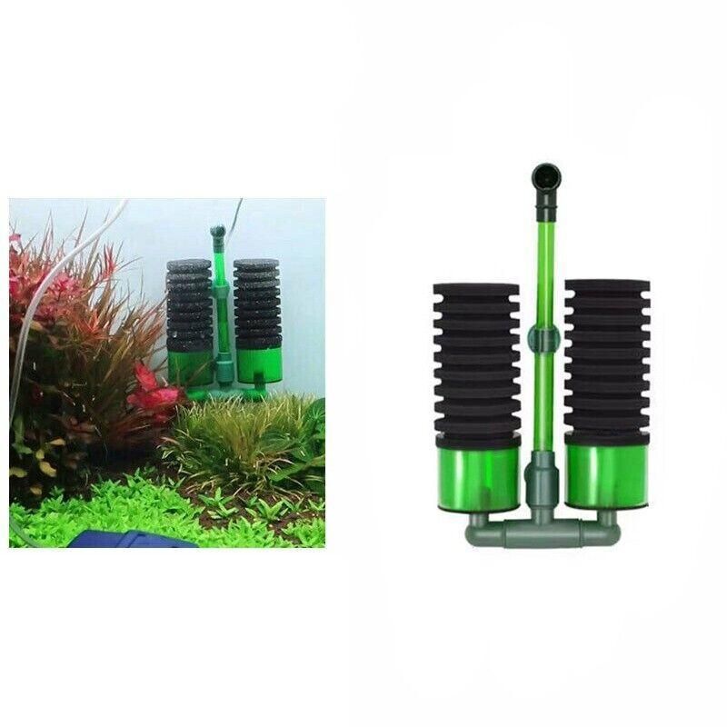 Double Head Aquarium Sponge Filter with Bio Media Box for Shrimp Breeding Tanks image 12