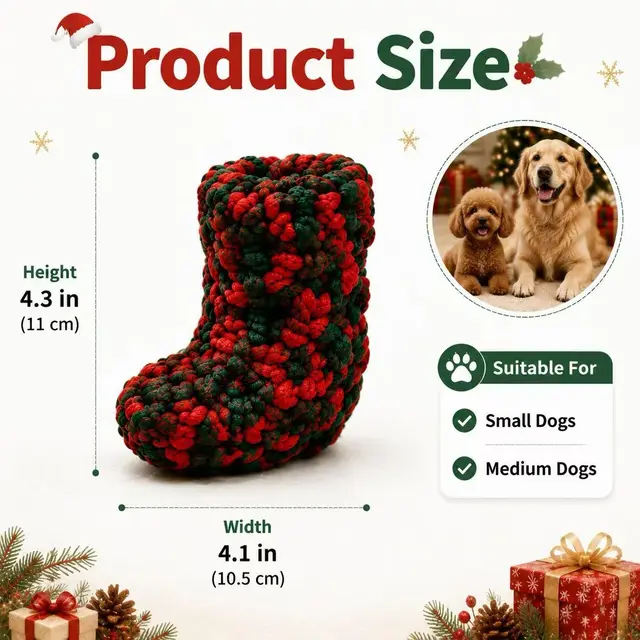 Cotton Rope Squeaky Treat-Dispensing Boot Dog Toy for Small/Medium Dogs, Green
