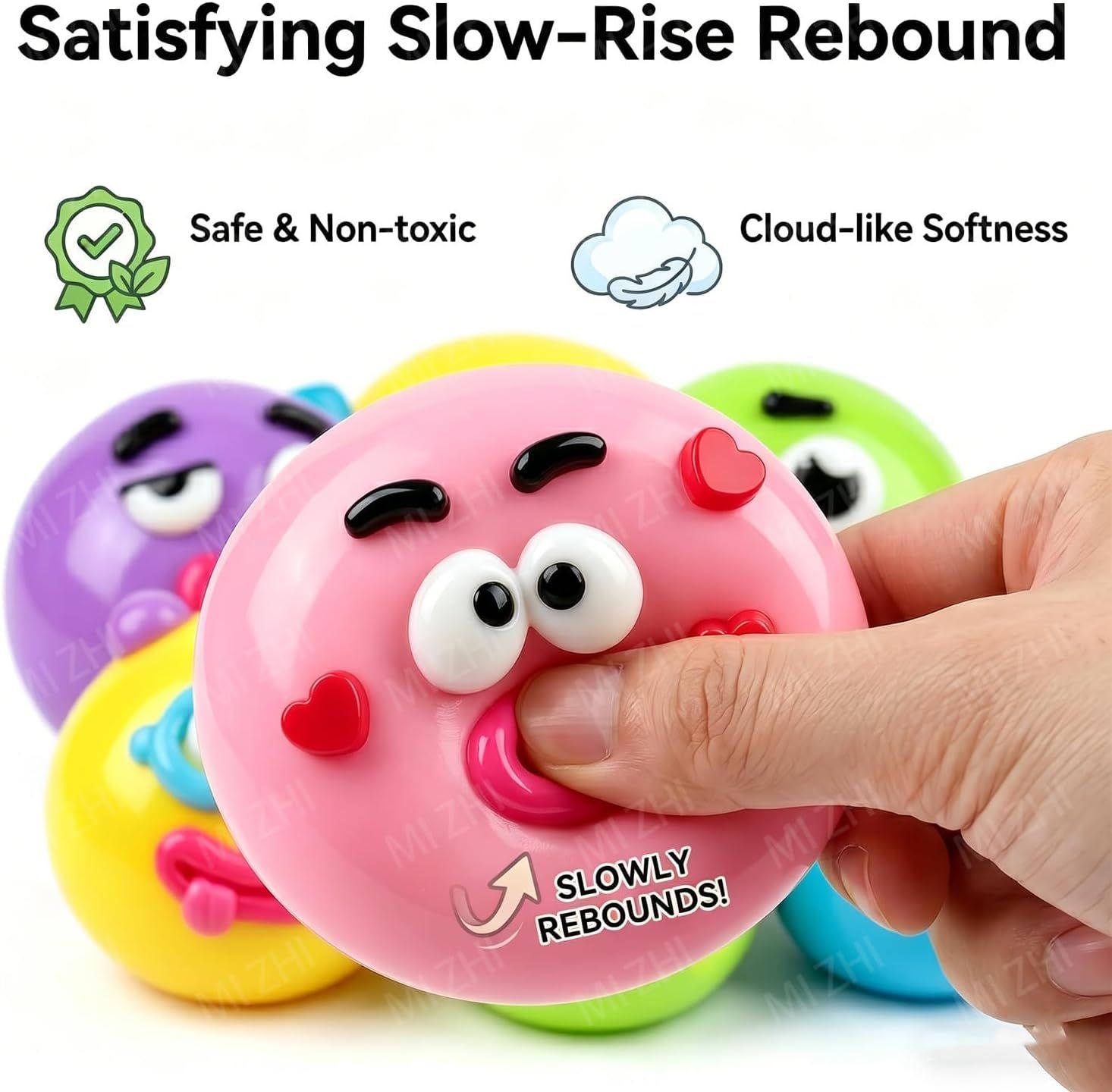 Dog Face Squishy Stress Ball Slow Rising Sensory Toy for Anxiety Relief Green image 4