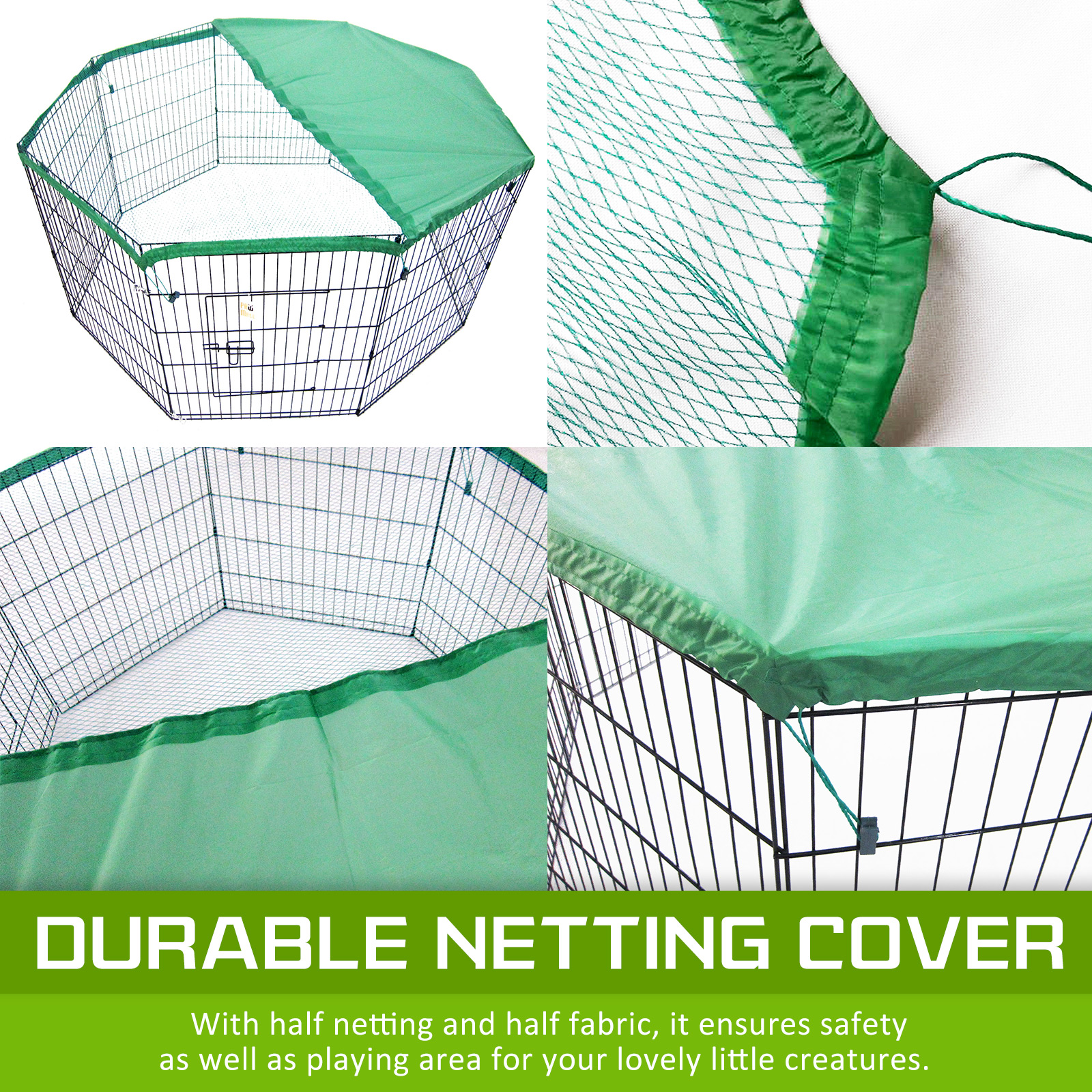 Pet Playpen Foldable Dog Cage 8 Panel 24in with Cover image 3