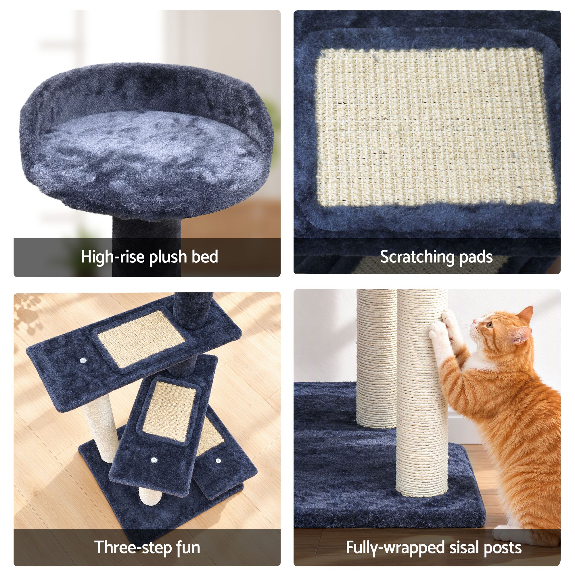 i.Pet Cat Tree 100cm Scratching Post Scratcher Tower Wood Condo House Trees Bed image 9