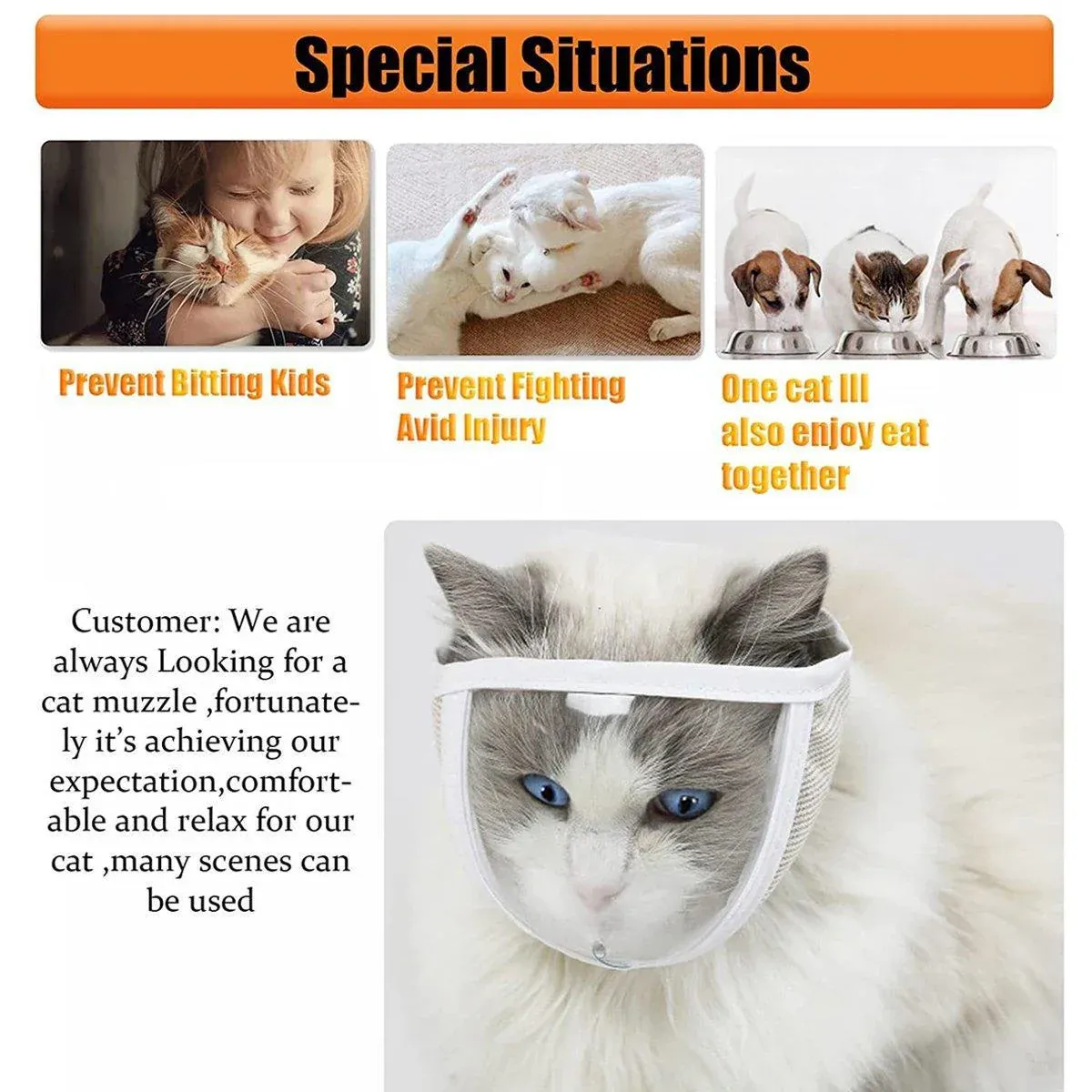 Breathable Pet Headgear Clear Cat Dog Mask Anti Bite Scratch Protective Gear - M image 9
