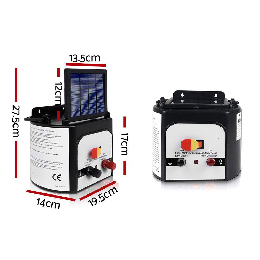 Giantz Fence Energiser 8KM Solar Powered 0.3J Electric Fencing Charger image 2