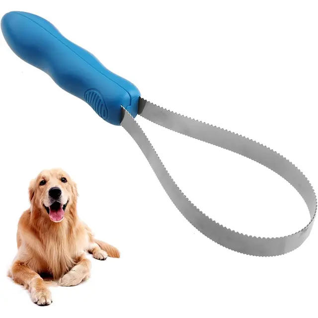 Dual-Sided Grooming Blade for Dogs - Shedding Brush with Stainless Steel Blades for…