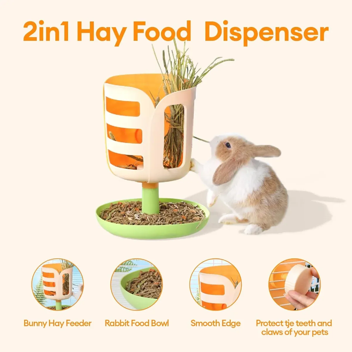 Rabbit Hay Rack Feeder Hay Bowl Food Container Anti Waste Easy Clean Durable image 9