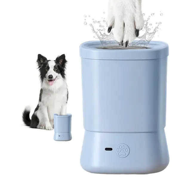 Electric Dog Paw Cleaner for Dogs，2 Speeds Automatic Dog Foot Paw Washer for…, Blue