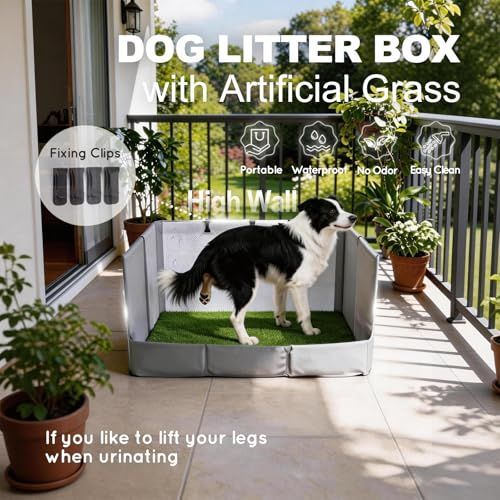 Dog Grass Pad with Tray Foldable Litter Box High Wall image 3