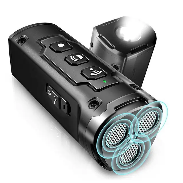 Black Multifunctional Ultrasonic Dog Repeller & Flashlight - Long-Range SOS Emergency…