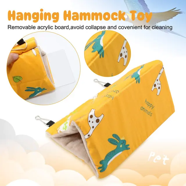 Winter Warm Bird Nest House - Hanging Hammock Velvet Shed Hut Cage Plush Fluffy Birds…
