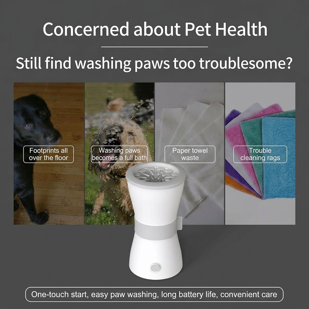 USB Rechargeable Electric Pet Paw Washer Cup – Automatic Dog Foot Cleaner with…, Black image 4