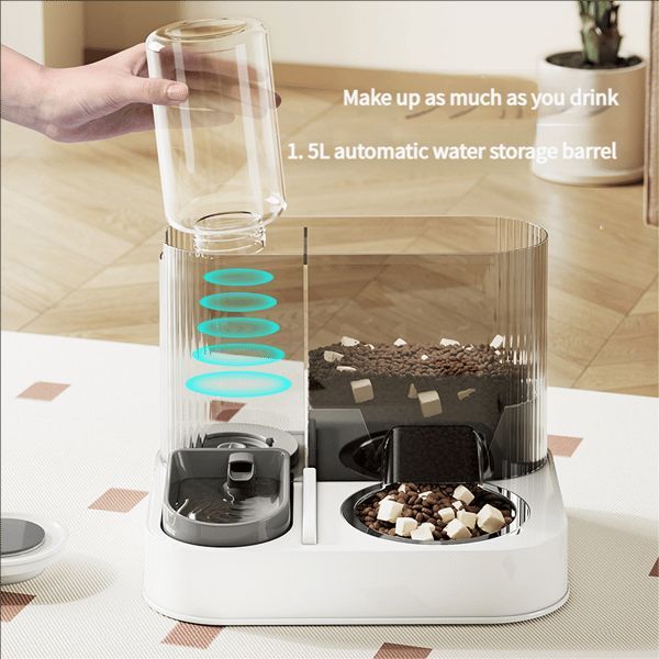 Gray Green Automatic Cat Feeder Cat Water Dispenser Cat Feeding Set Cat Supplies Cat… image 5