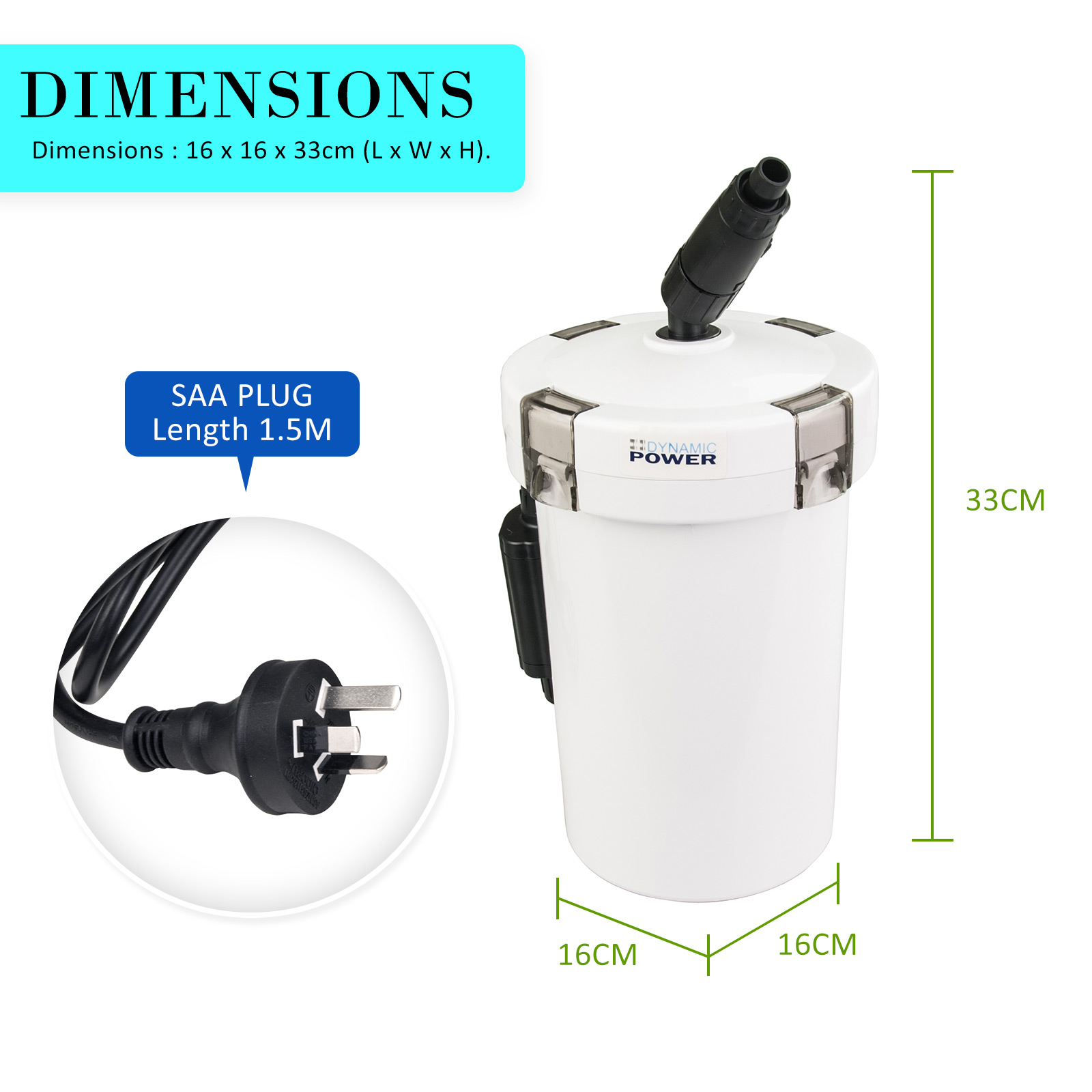 Aquarium External Canister Filter 400L/H image 12