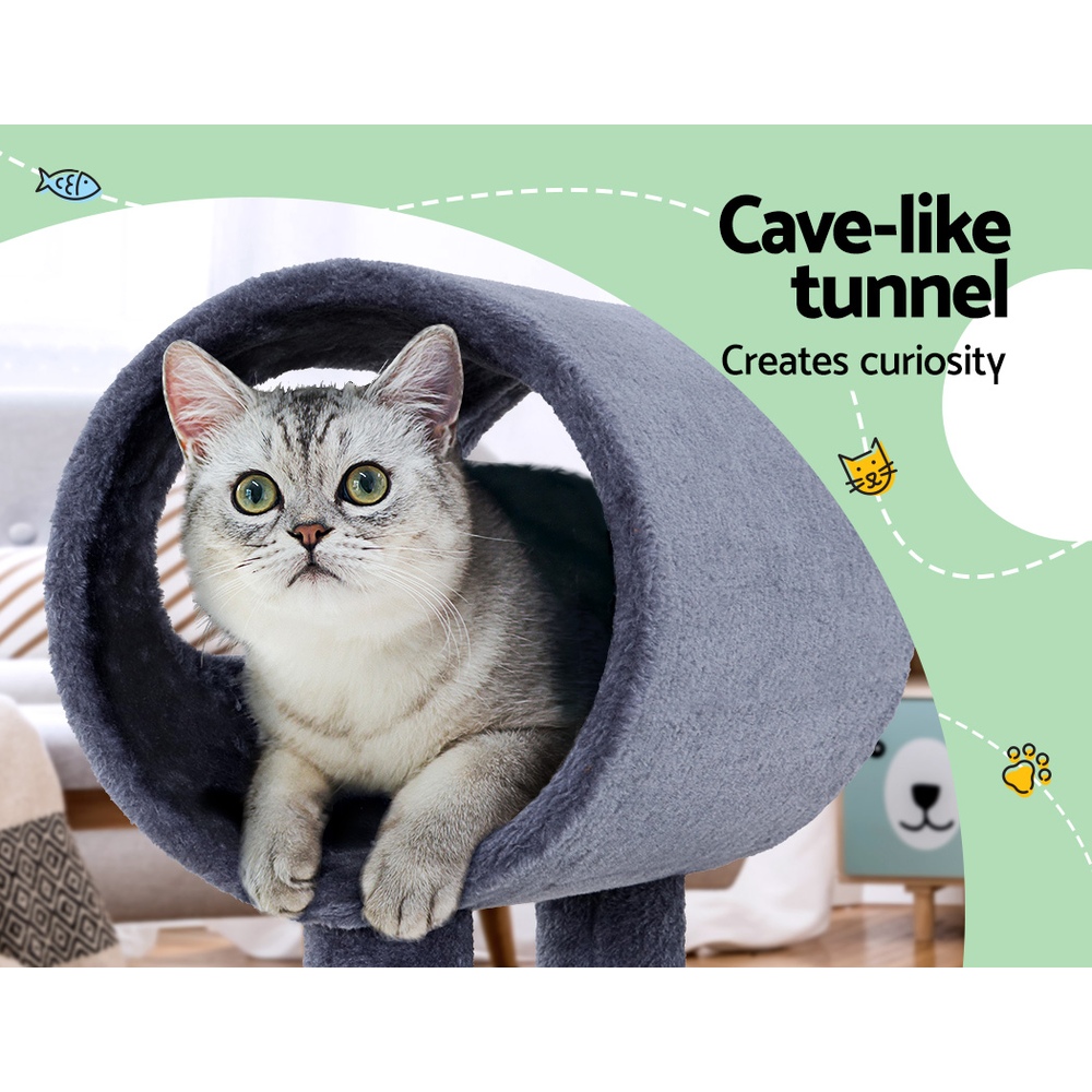 i.Pet Cat Tree 53cm Scratching Post Tower Scratcher Wood Condo House Trees Grey image 5