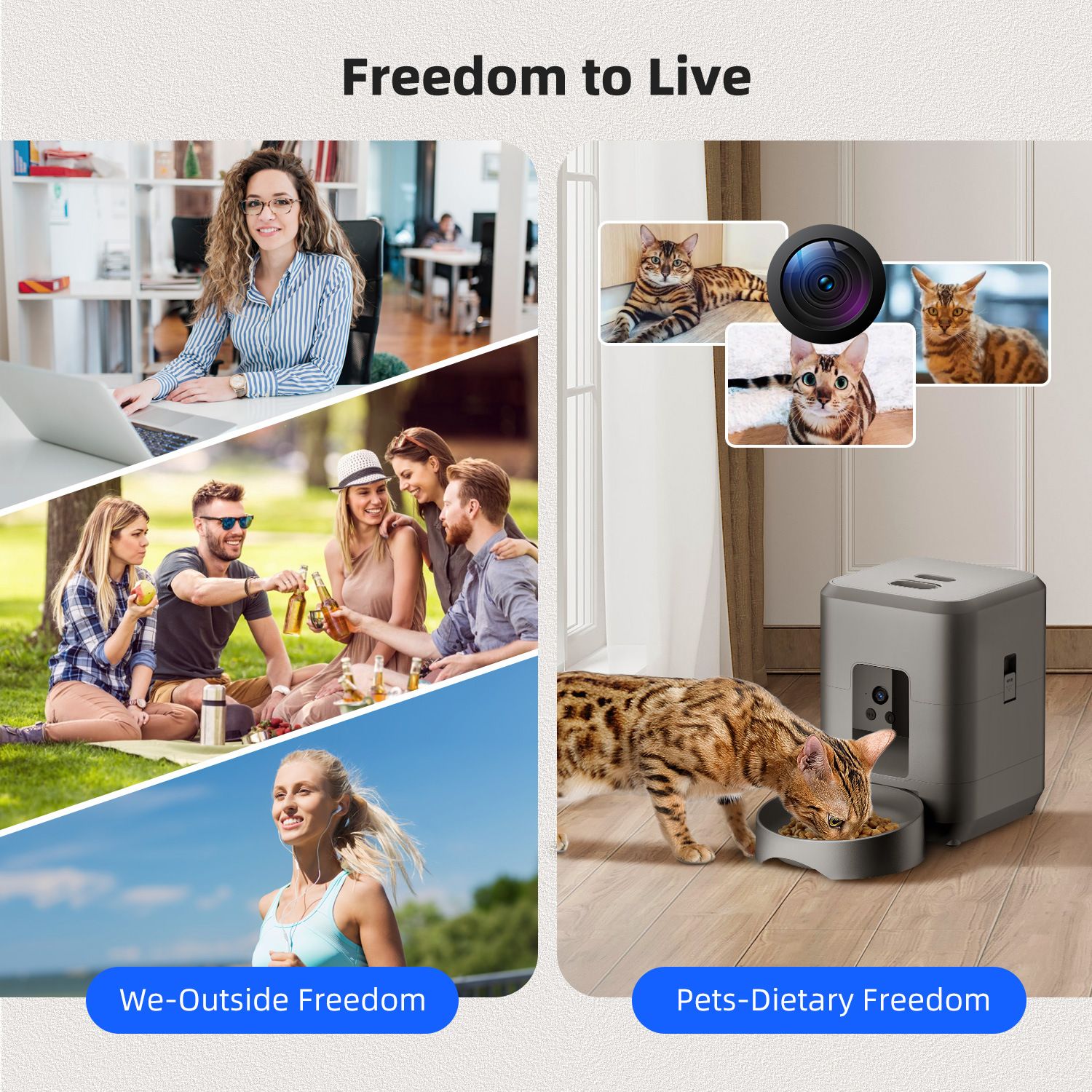 Smart Pet Feeder with Camera 2L, Black image 9