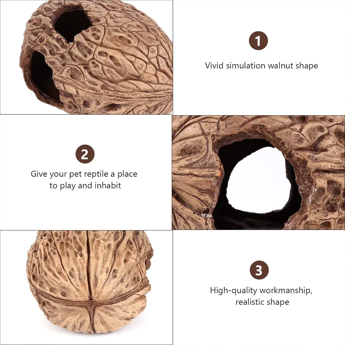 Pet Climbing Shelter Simulated Walnut Resting Box Small Animal Hideaway Decor image 4