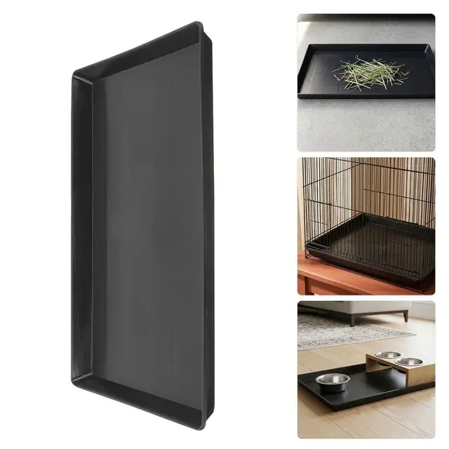 2Pcs Leak Proof Black Plastic Dog Cage Replacement Tray for Kennels and Pet Crates