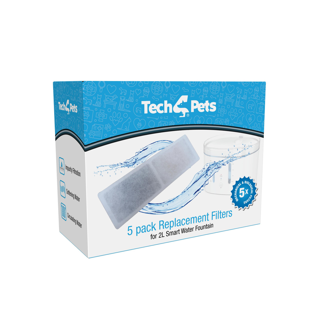 Tech4Pets 5-Pack Water Fountain Replacement Filters image 8