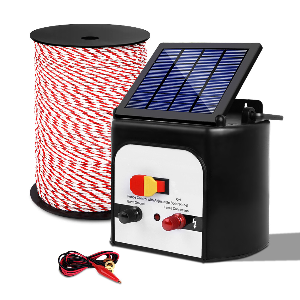 Giantz Fence Energiser 8KM Solar Powered Electric 500M Poly Rope image 3