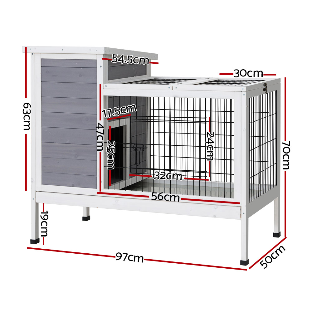 i.Pet Rabbit Hutch Chicken Coop 97cm x 49cm x 86cm Chicken Coop Large Run Wooden… image 2