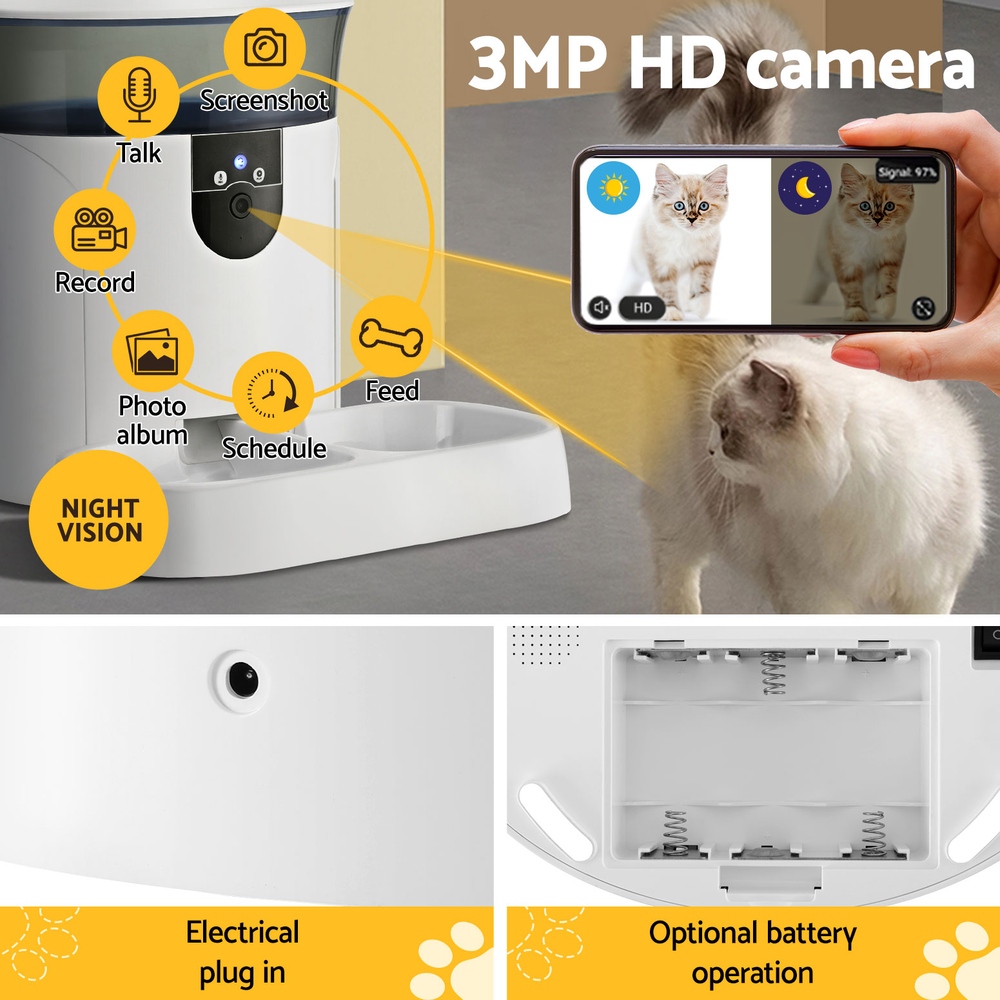 i.Pet Automatic Pet Feeder Dog Cat Camera Wifi Smart Food Dispenser Timer 7L APP image 6