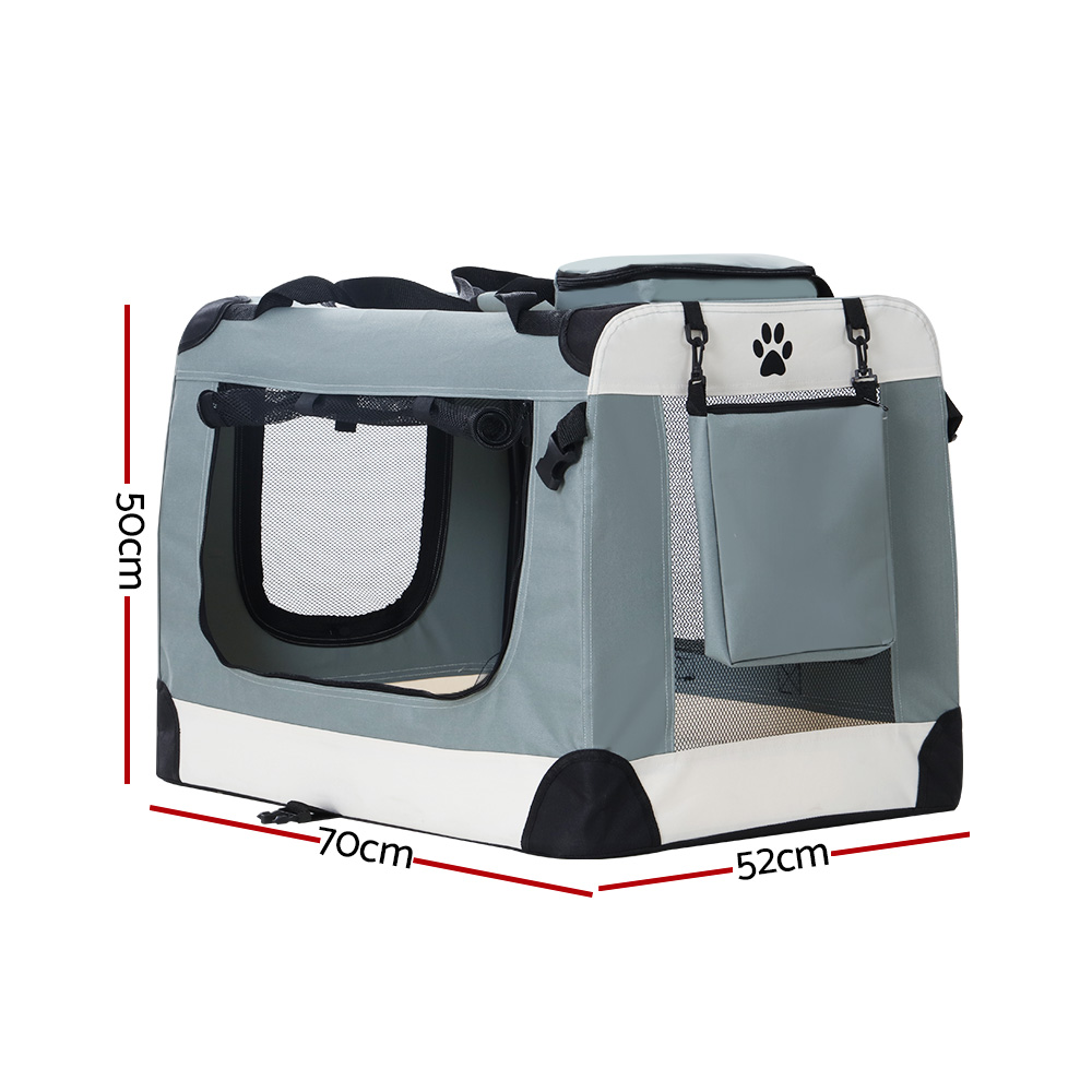 i.Pet Pet Carrier Soft Crate Dog Cat Travel 70x52CM Portable Foldable Car Large image 2