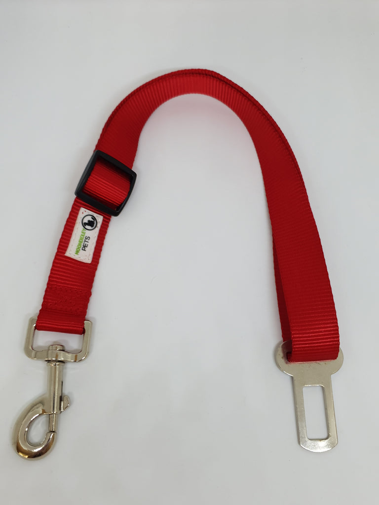 Seat Belt Safety Travel Attachment Connector - Moondidley Pets Red image 2