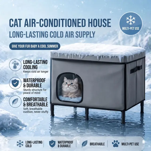Foldable Multi-Pet Cooling House for Summer