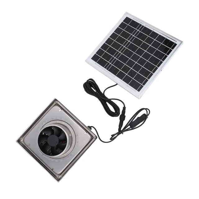 Solar Panel Fan Kit Stainless Steel Rain Hood Exhaust Fan 8W Solar Panel for Kitchen…