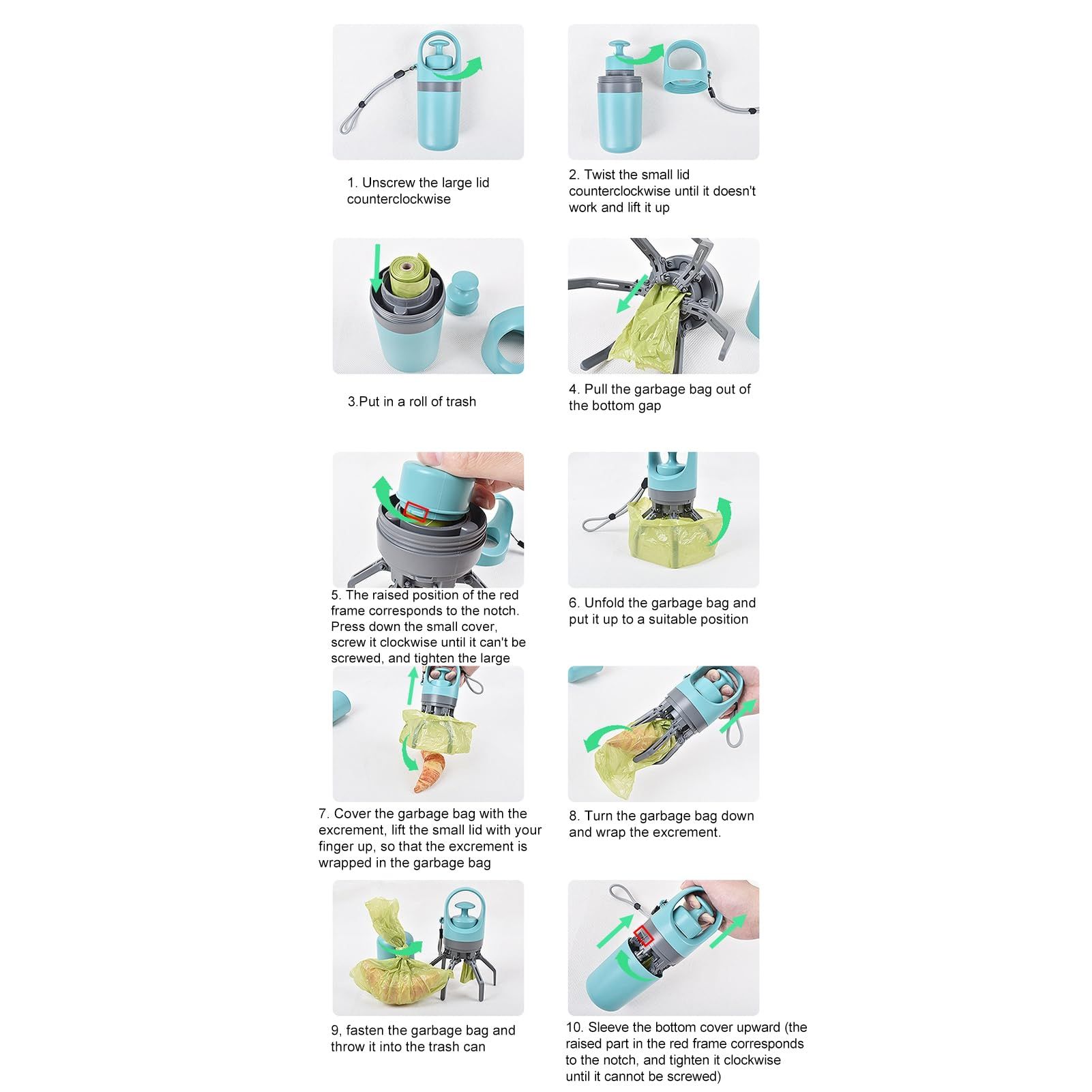 Dog Poop Shovel Pet Poop Scooper Portable 6-Claw Dog Waste Picker with Bag Dispenser… image 5