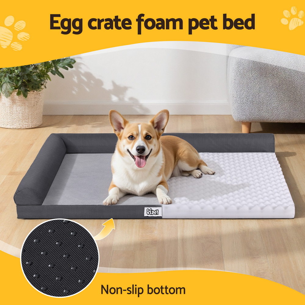 i.Pet Pet Bed Plush Soft Cushion Egg Crate Large Sofa Platform Removable Washable image 4