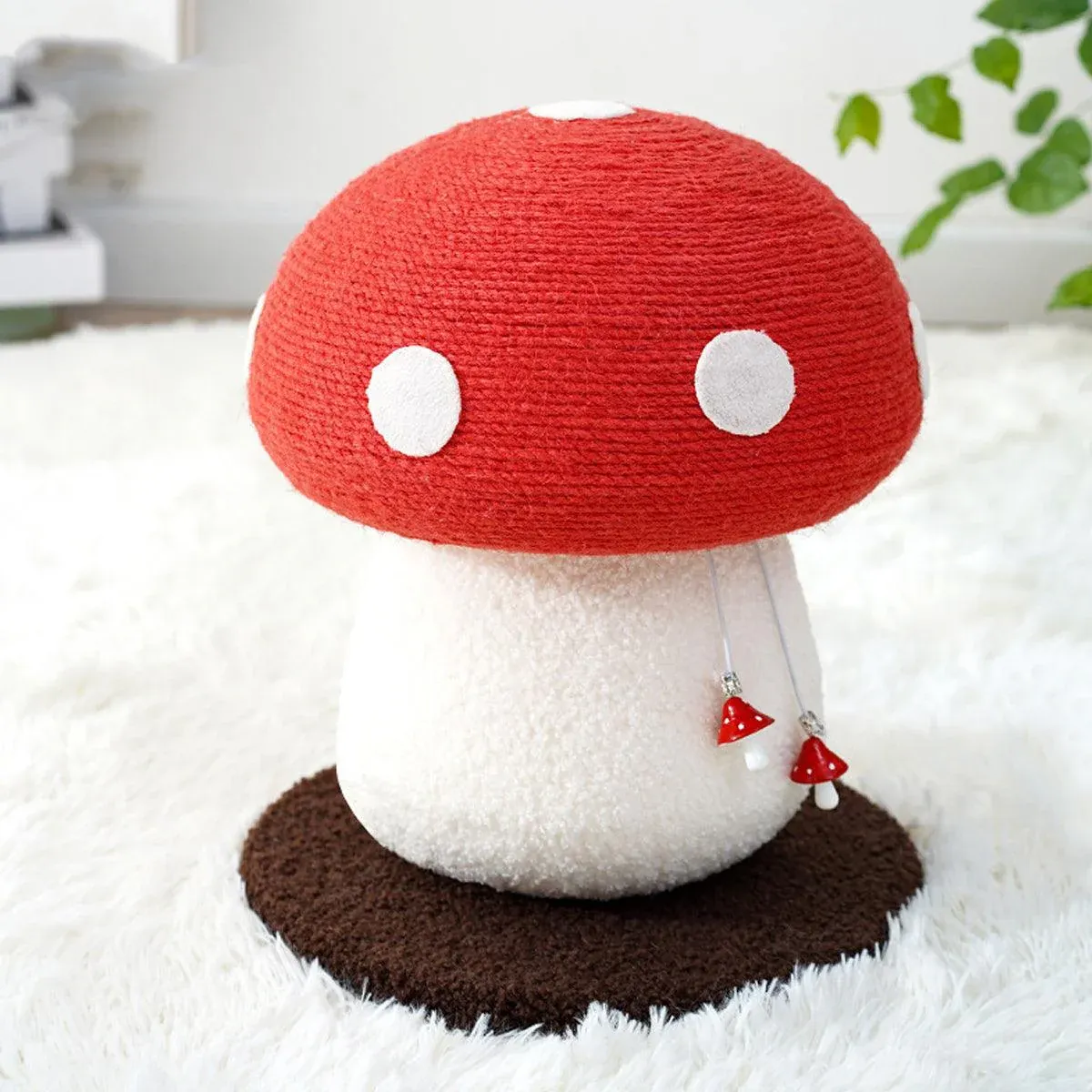 Red Mushroom Cat Climbing Frame Vertical Scratching Post Board Pet Furniture image 9