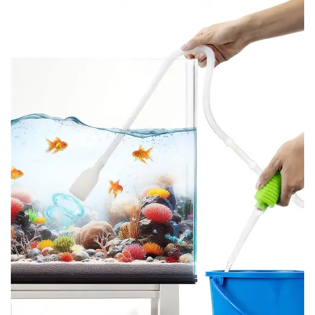 Fish Tank Cleaner - Turtle Tank Accessories - Gravel Vacuum for Aquarium - Hand Siphon…