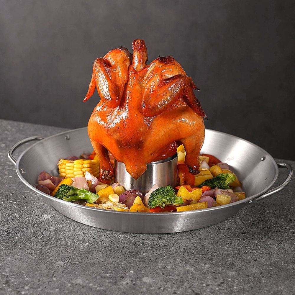 Stainless Steel Chicken Roaster Rack with Removable Turkey Roasting Pan image 4