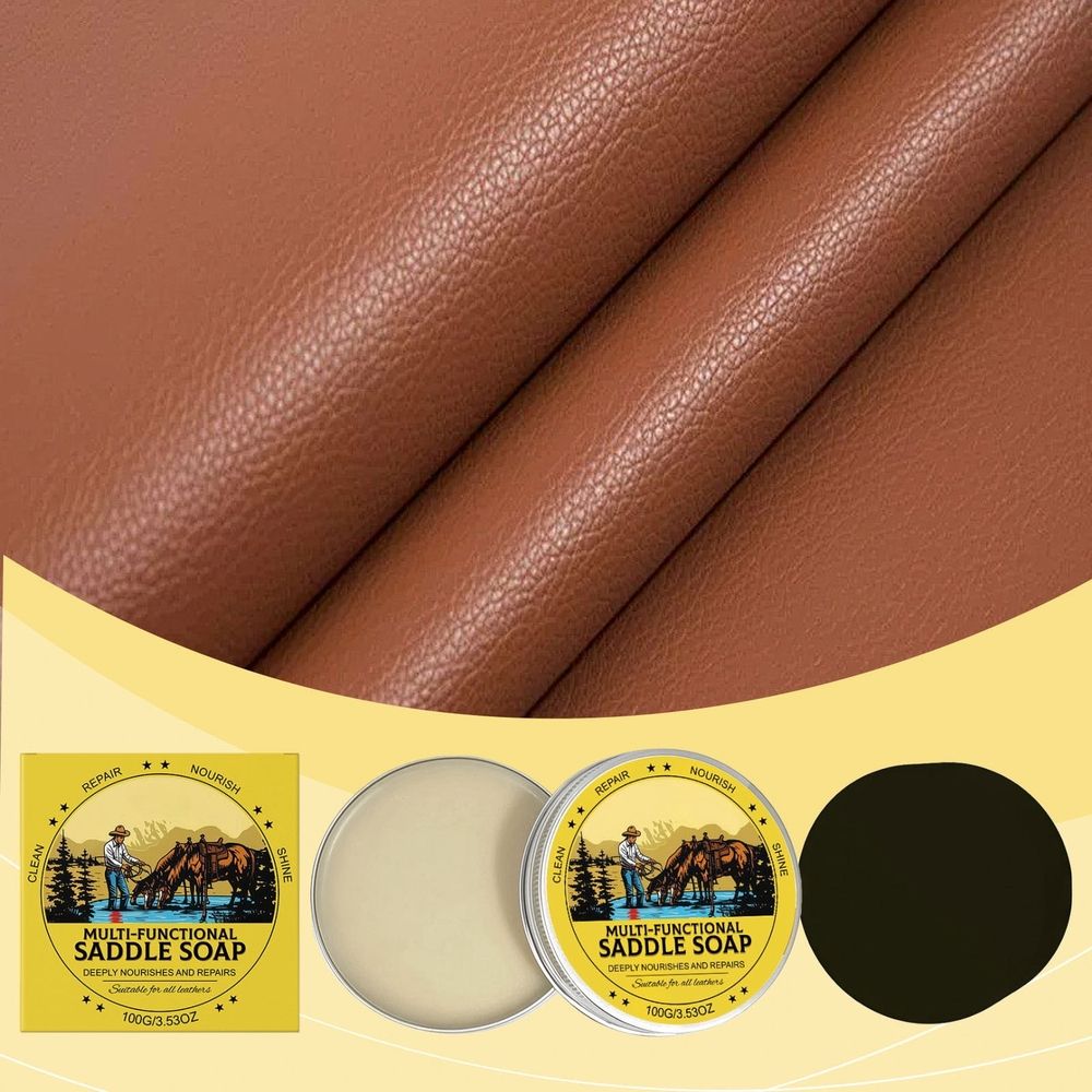 Leather Saddle Soap Deep Cleansing and Nourishing 2-In-1 Saddle Care Cream for… image 2