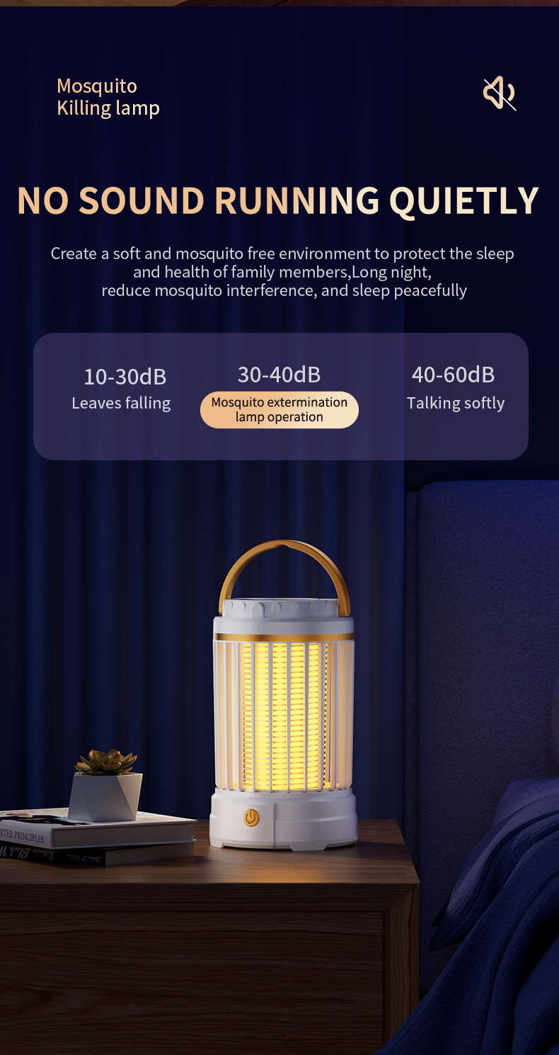 Black Portable 3-in-1 Electric Mosquito Zapper Lamp - UV Bug Killer image 7