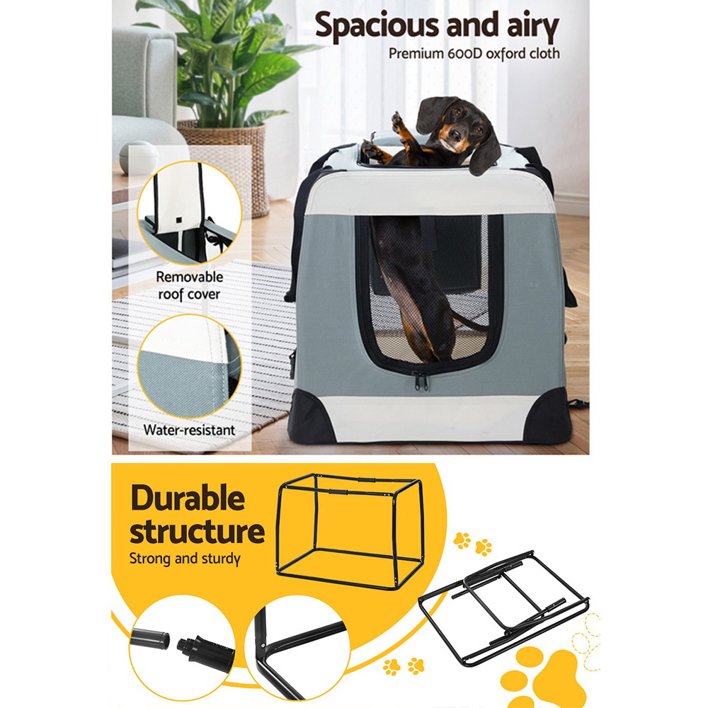i.Pet Pet Carrier Soft Crate Dog Cat Travel 70x52CM Portable Foldable Car Large image 5