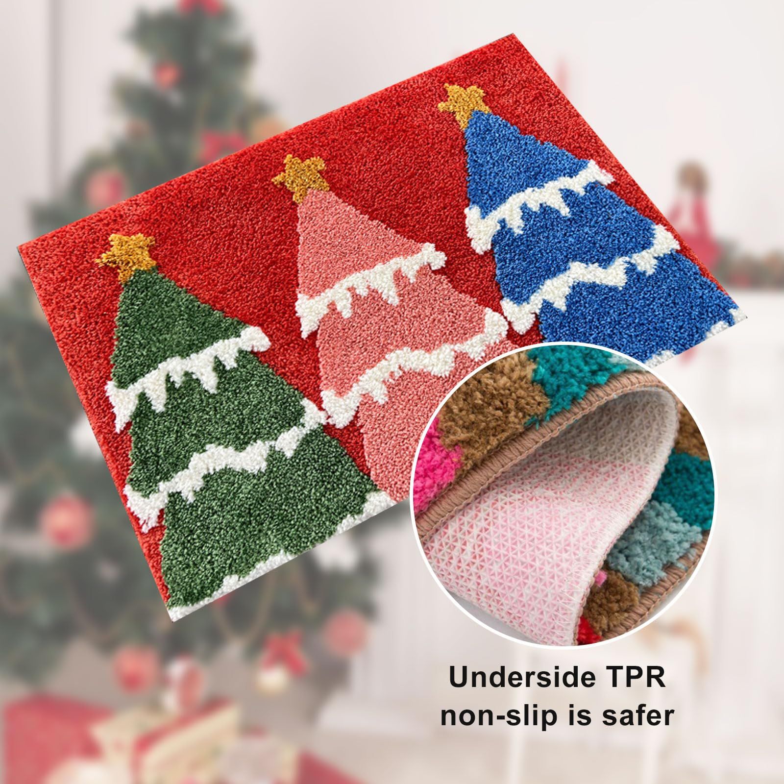 Christmas Bath Mat Cute Bath Rug Super Soft Christmas Bath Rug Absorbent Bathroom Non… image 4