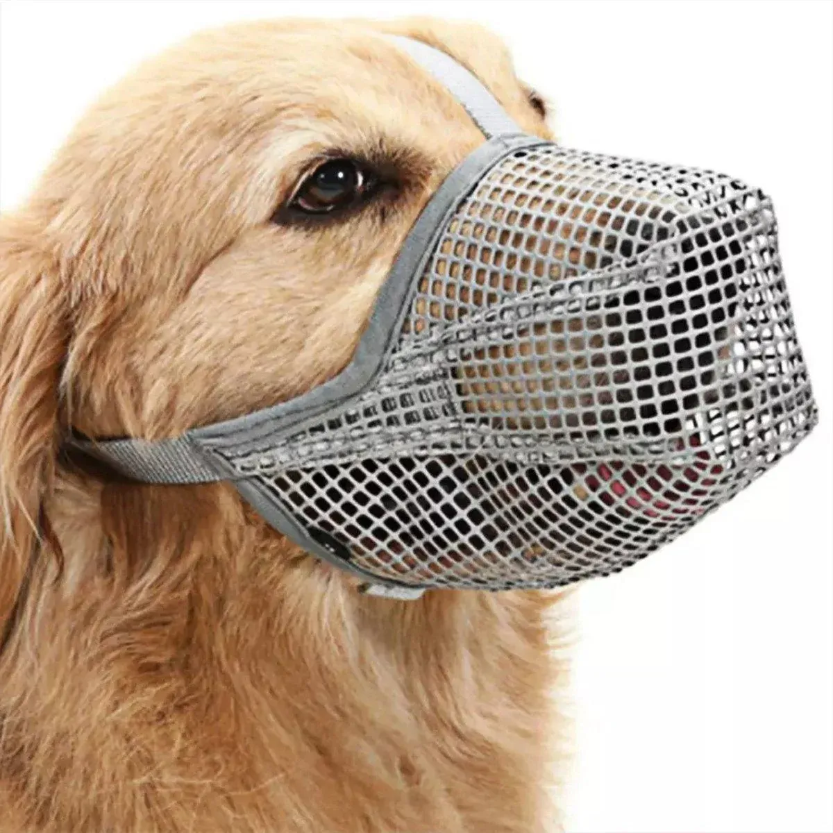 2PCS Adjustable Mesh Pet Dog Muzzle Mask Mouth Cover No Bite Strap Mouth Cover - Black-S image 15