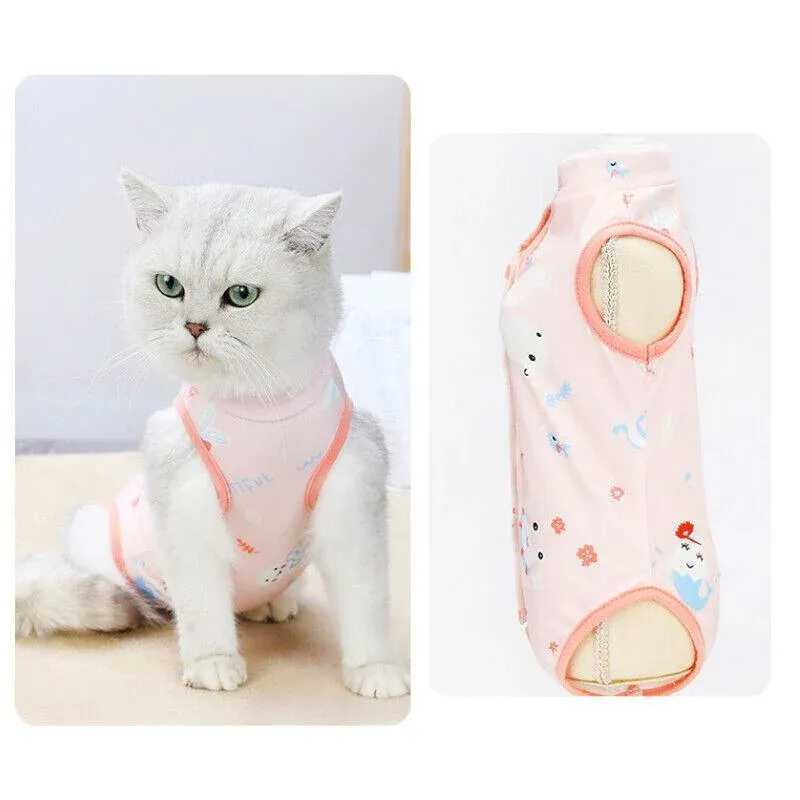 Pet Cat Postoperative Recovery Suit Pet Surgery Clothing Sterilization Weaning Pink… image 12