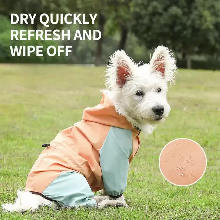 Waterproof Dog Raincoat with Hidden Leash Hole - Windproof and Comfortable…, Orange, S image 2