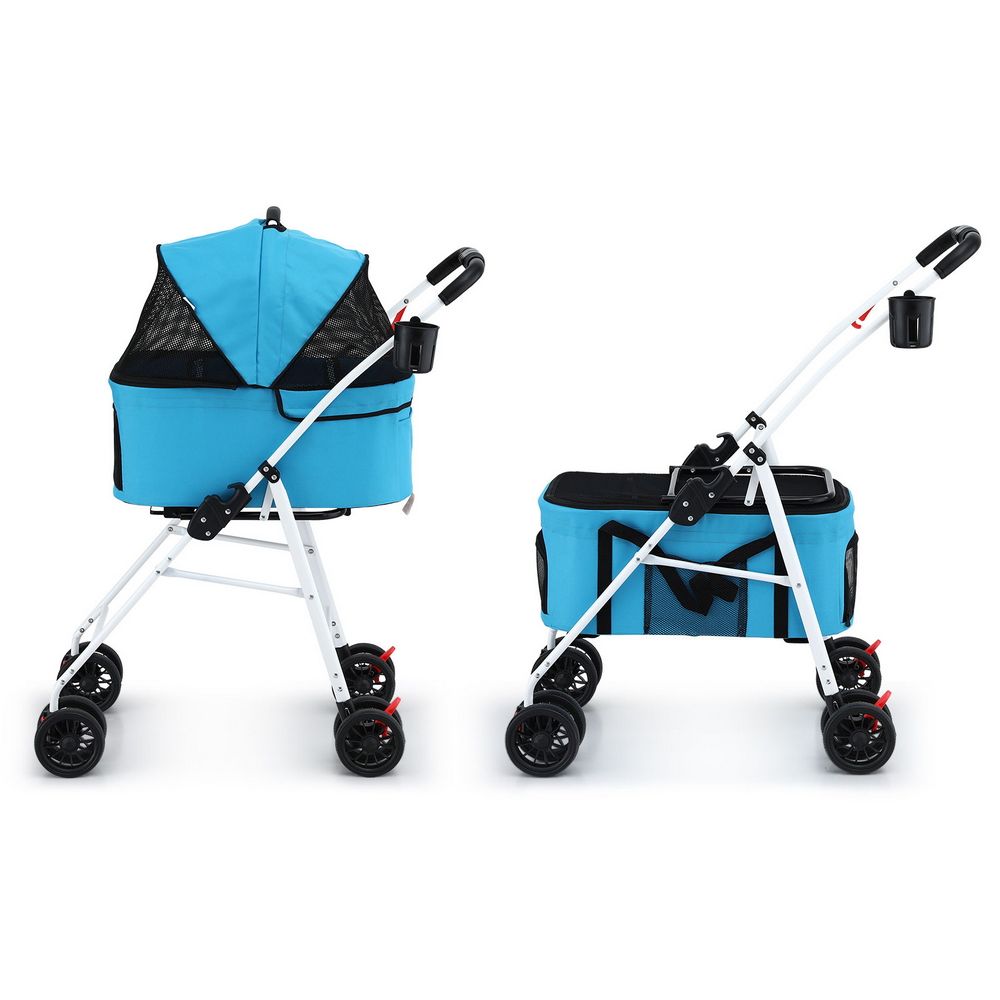 i.Pet Pet Stroller Dog Pram Large Cat Carrier Travel Pushchair Foldable 4 Wheels image 3