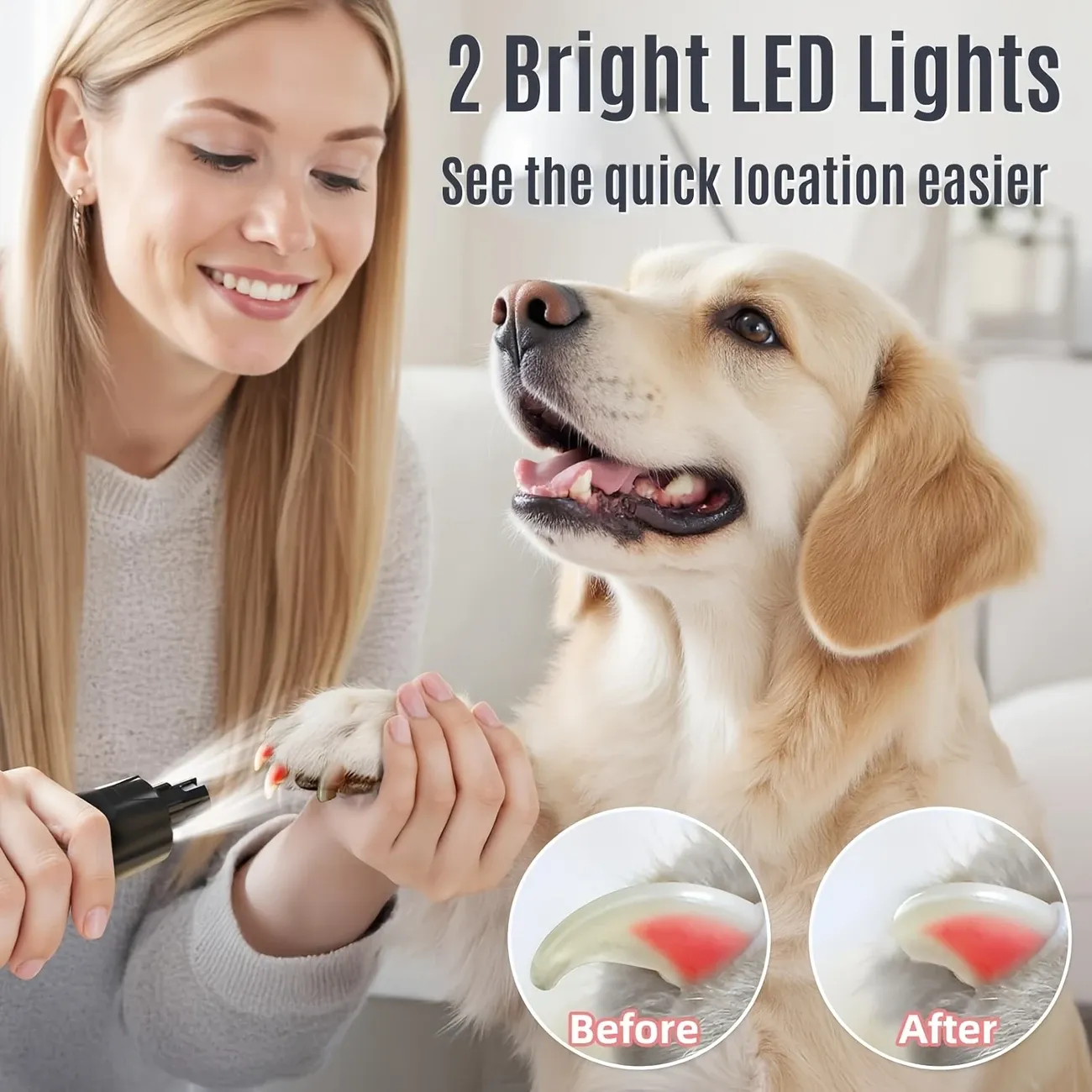 Electric Pet Nail Grinder w/ LED, Black image 2