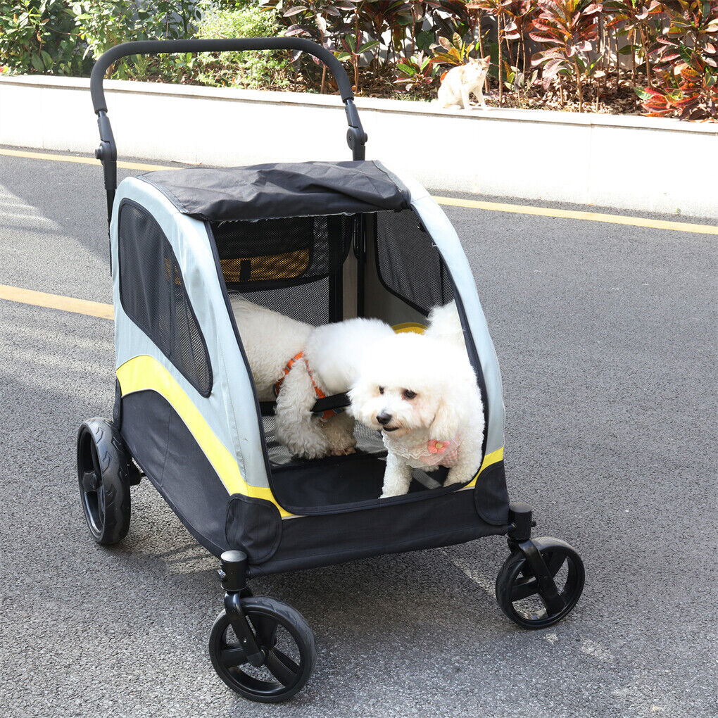 Dog Stroller w/ Divider, Foldable Pet Cart image 10