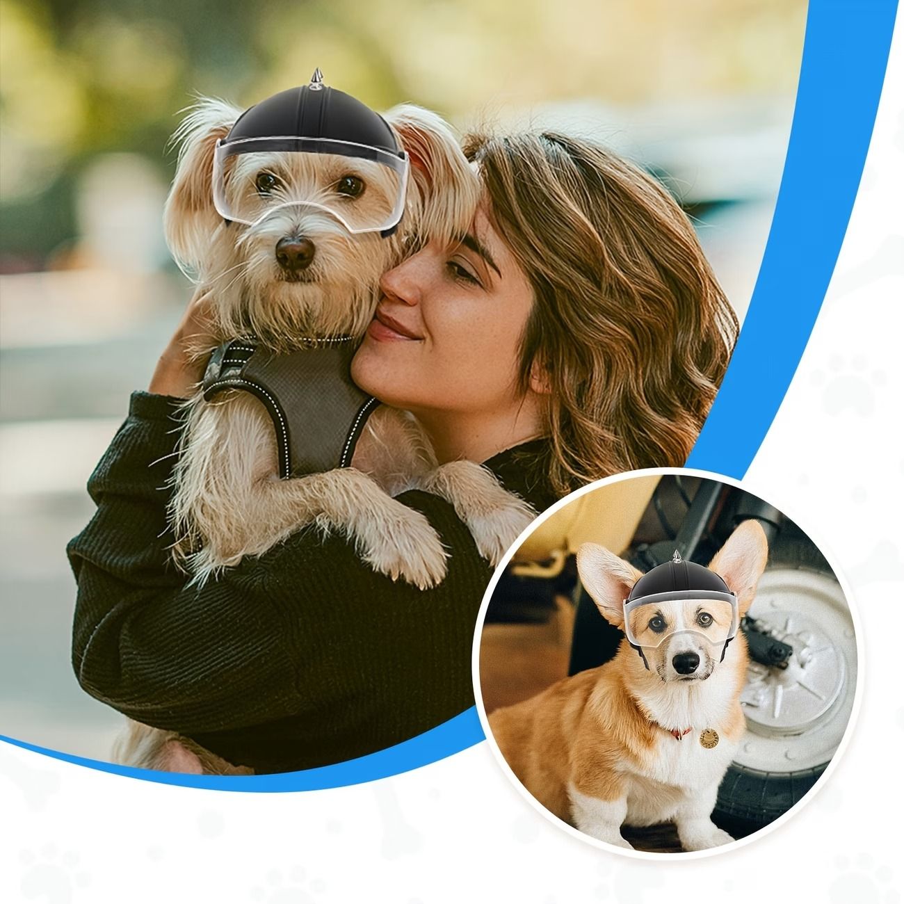 New Pet Goggles Helmet Glasses 2-in-1 Motorcycle Cap Punk ABS UV Protection Breathable… image 7
