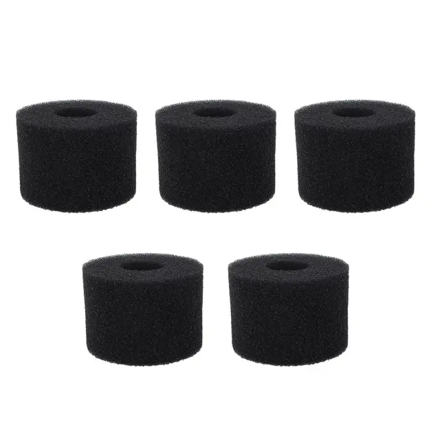 5PCS Pool Filter Sponge PU Sponge Black Reusable Washable Cylindrical Simming Pool…