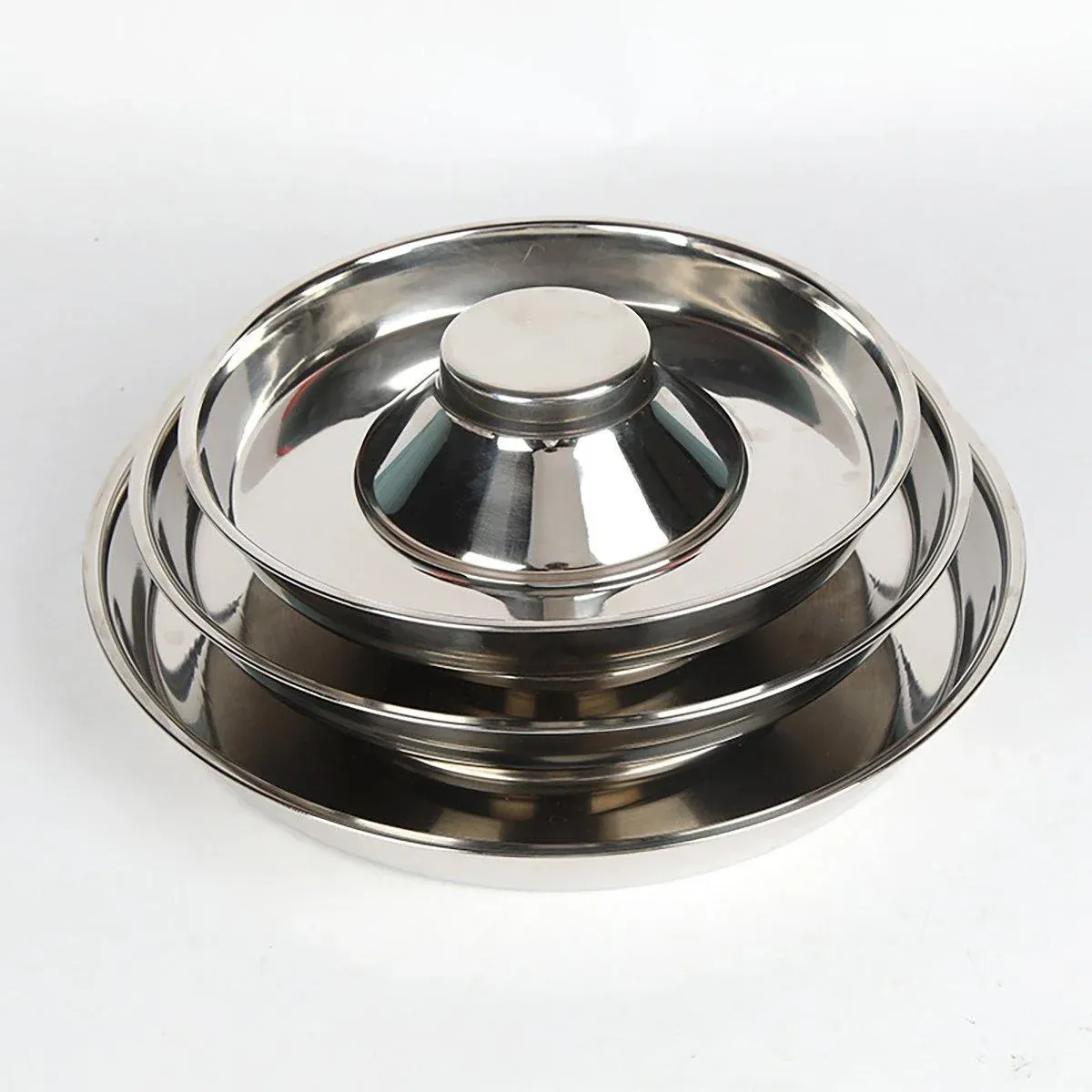 2pcs Stainless Steel Dog Cat Slow Feeder Pet Food Bowl Non-Slip Stop Eating Dish image 10